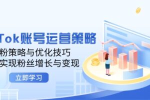 （12614期）TikTok账号运营策略：涨粉策略与优化技巧，快速实现粉丝增长与变现-麦资源网