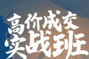 高价成交实战班,助你不销而销,实现高价成交-麦资源网