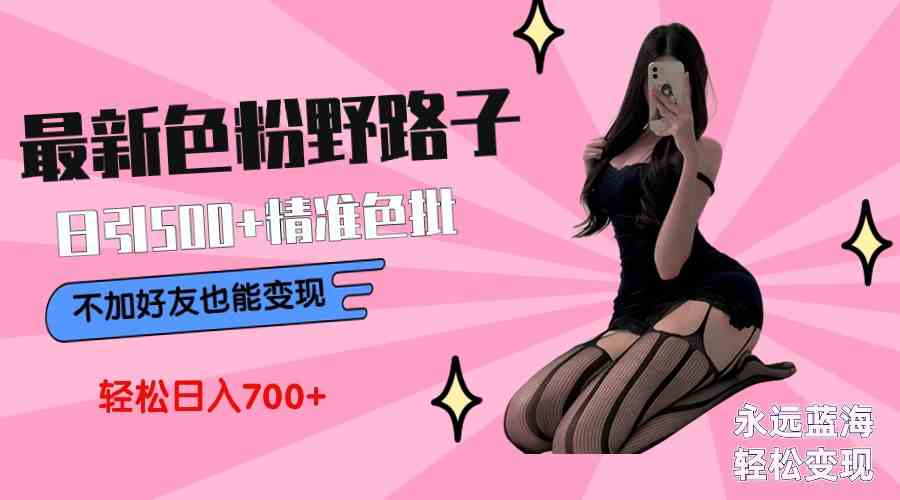 图片[1]-（9119期）最新色粉变现野路子，日引500+老色批 可不加好友直接变现 小白轻松日入700+