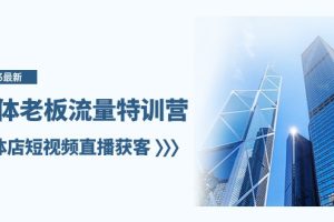 实体老板流量特训营,实体店短视频直播获客(7节课)-麦资源网