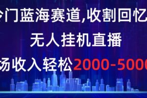 冷门蓝海赛道,收割回忆粉,无人挂机直播,单场收入轻松2000-5w+【揭秘】-麦资源网