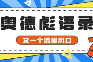 又一个流量风口玩法，利用软件操作奥德彪经典语录，9条作品猛涨5万粉。-麦资源网