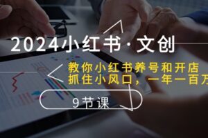 (10440期)2024小红书·文创:教你小红书养号和开店、抓住小风口 一年一百万 (9节课)-麦资源网