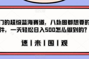 冷门的超级蓝海赛道，八卦圈都想要的文件，一天轻松日入500怎么做到的？【揭秘】-麦资源网