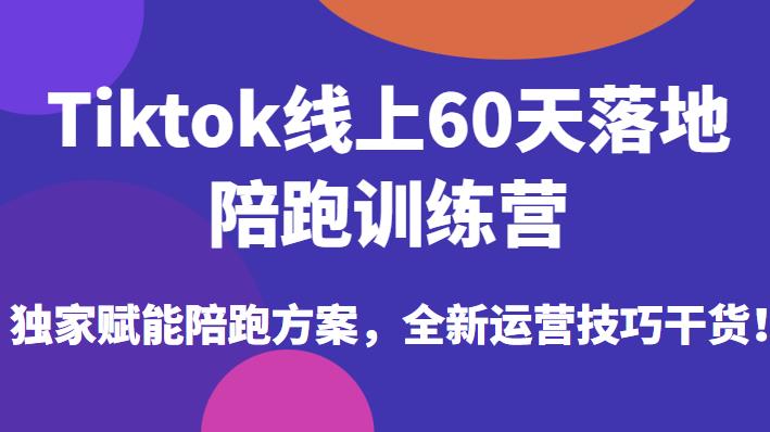Tiktok线上60天落地陪跑训练营，*赋能陪跑方案，全新运营技巧干货