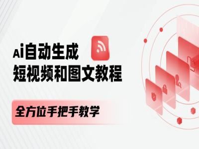 AI自动生成短视频和图文课程，*手把手教学