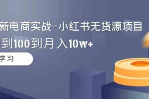 （9169期）2024全新电商实战-小红书无货源项目：从0到1到100到月入10w+-麦资源网