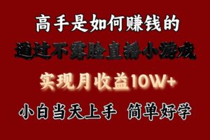 每天收益3800+，来看高手是怎么赚钱的，新玩法不露脸直播小游戏，小白当天上手-麦资源网