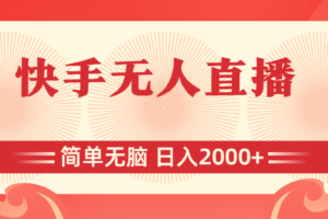 （11283期）快手无人直播，简单无脑，日入2000+-麦资源网