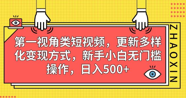 *视角类短视频，更新多样化变现方式，新手小白无门槛操作，日入500+【揭秘】
