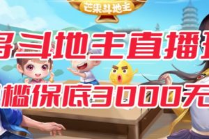 斗地主&麻将低门槛有保底收入直播玩法全流程兔费对接【3000保底无上限】-麦资源网