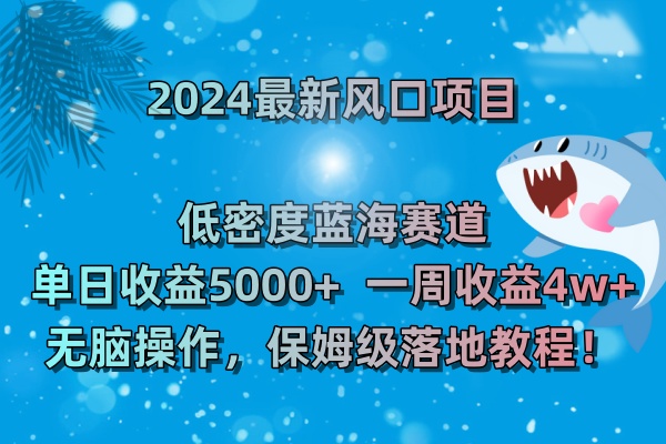 图片[1]-（8545期）2024最新风口项目 低密度蓝海赛道，日收益5000+周收益4w+ 无脑操作，保…