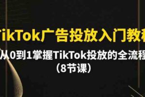 TikTok广告投放入门教程，从0到1掌握TikTok投放的全流程（8节课）-麦资源网
