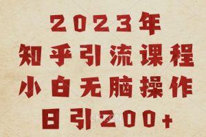 2023知乎引流课程，小白无脑操作日引200+【揭秘】-麦资源网