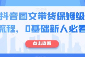 最新抖音图文带货保姆级实操流程，0基础新人必看-麦资源网