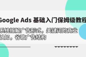 （10018期）Google Ads 基础入门，系统拆解广告形式/关键词的商业认知/谷歌广告结构-麦资源网