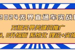 2024无界直通车实战班，万相无界关键词推广，4.0升级版 系统化 理论+实操-麦资源网