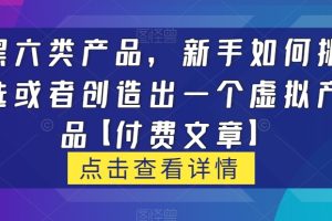 黑六类虚拟产品，新手如何挑选或者创造出一个虚拟产品【付费文章】-麦资源网