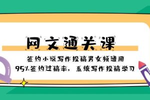 （8208期）网文-通关课-签约小说写作投稿男女频通用，95%签约过稿率，系统写作投稿…-麦资源网