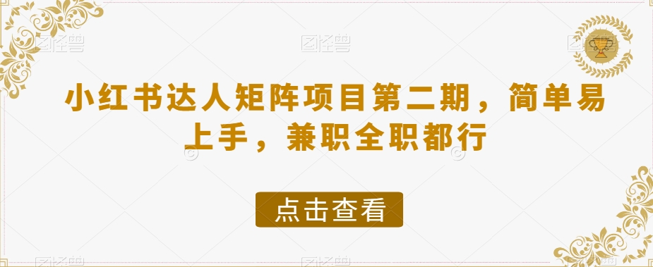 小红书达人矩阵项目*期，简单易上手，*全职都行