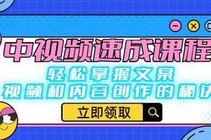 中视频速成课程：轻松掌握文案、视频和内容创作的秘诀-麦资源网