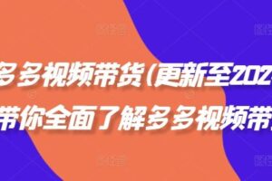 拼多多视频带货(更新至2024)，带你全面了解多多视频带货-麦资源网