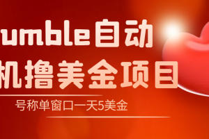 （4113期）外面收费3888的rumble撸美金项目，号称单窗口一天5美金+【脚本+教程】-麦资源网