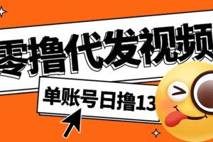 零撸代发视频，单账号每天撸13元，零粉丝就可以撸，新手福利！-麦资源网