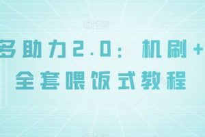 拼多多助力2.0：机刷+人工全套喂饭式教程【揭秘】-麦资源网
