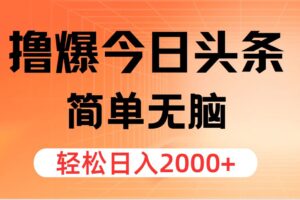（11849期）撸爆今日头条，简单无脑，日入2000+-麦资源网