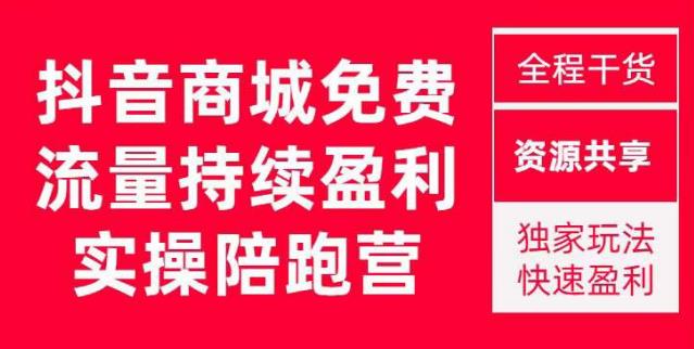抖音商城搜索持续盈利陪跑成长营，抖音商城搜索从0-1、从1到10的*解决方案