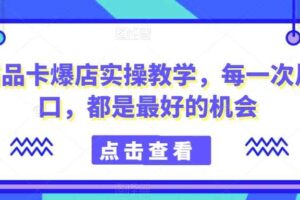 商品卡爆店实操教学，每一次风口，都是最好的机会-麦资源网