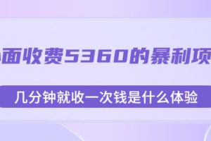 外面收费5360的暴利项目，几分钟就收一次钱是什么体验，附素材【揭秘】-麦资源网