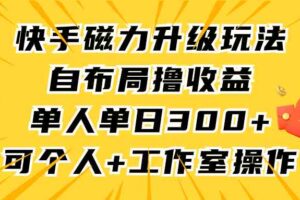 （9368期）快手磁力升级玩法，自布局撸收益，单人单日300+，个人工作室均可操作-麦资源网
