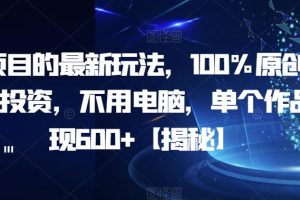 AI项目的最新玩法，100%原创，无需投资，不用电脑，单个作品变现600+【揭秘】-麦资源网