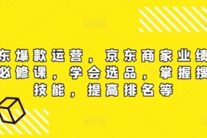京东爆款运营，京东商家业绩增长必修课（无水印版），学会选品，掌握搜索技能，提高排名等-麦资源网