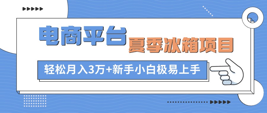 图片[1]-（10934期）电商平台夏季冰箱项目，轻松月入3万+，新手小白极易上手