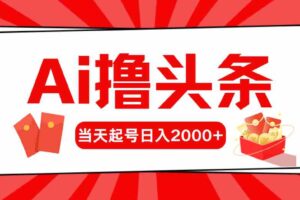 （10191期）Ai撸头条，当天起号，第二天见收益，日入2000+-麦资源网