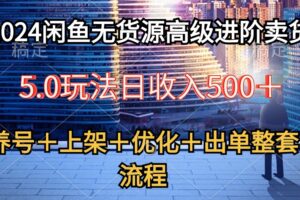 （10332期）2024闲鱼无货源高级进阶卖货5.0，养号＋选品＋上架＋优化＋出单整套流程-麦资源网
