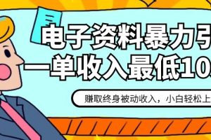 电子资料暴力引流，一单最低10美金，赚取终身被动收入，保姆级教程【揭秘】-麦资源网