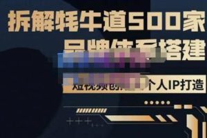 牛牛·500家餐饮品牌搭建&短视频深度解析，拆解牦牛道500家品牌体系搭建-麦资源网