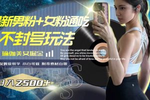 （7895期）最新男粉+女粉通吃不封号玩法瑜伽美女掘金，日入2500+-麦资源网