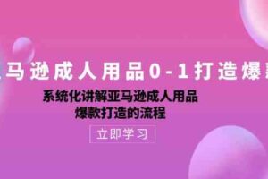 亚马逊成人用品0-1打造爆款:系统化讲解亚马逊成人用品爆款打造的流程-麦资源网