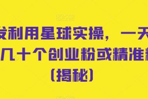 首发利用星球实操，一天引流几十个创业粉或精准粉（揭秘）-麦资源网