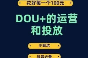 DOU+的运营和投放，花1条DOU+的钱，成为DOU+的投放高手，少走弯路不采坑-麦资源网