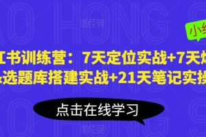 小红书训练营：7天定位实战+7天爆款拆解&选题库搭建实战+21天笔记实操实战-麦资源网