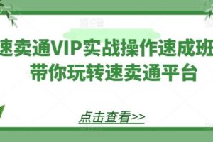 速卖通VIP实战操作速成班，带你玩转速卖通平台-麦资源网