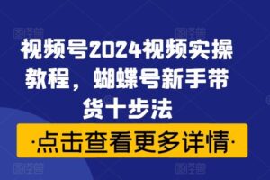 视频号2024视频实操教程，蝴蝶号新手带货十步法-麦资源网