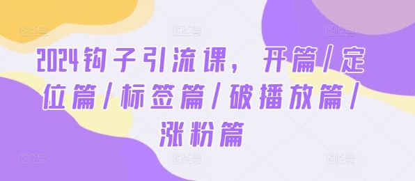 2024钩子引流课，开篇/*篇/标签篇/破播放篇/涨粉篇