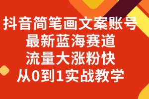 （8098期）抖音简笔画文案账号，最新蓝海赛道，流量大涨粉快，从0到1实战教学-麦资源网